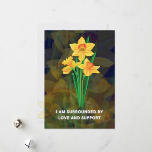 Childbirth affirmation card with flowers