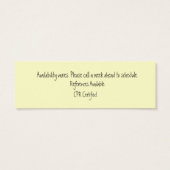 Childcare/Babysitting Card (Back)