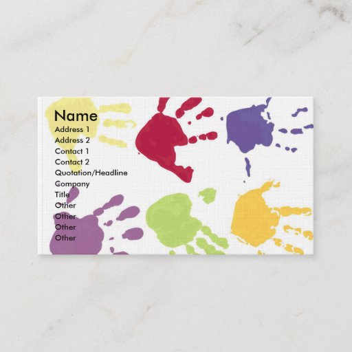 Customizable Childcare Business Cards