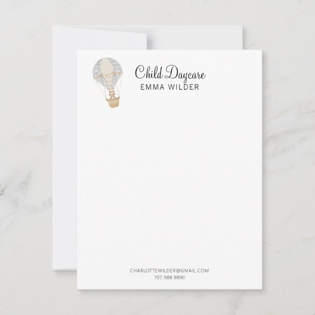 Childcare Business Note Card (Front)