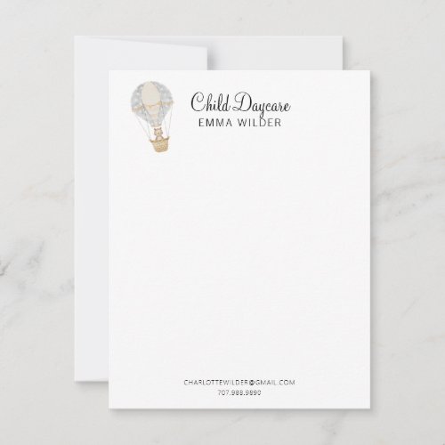 Childcare Business Note Card