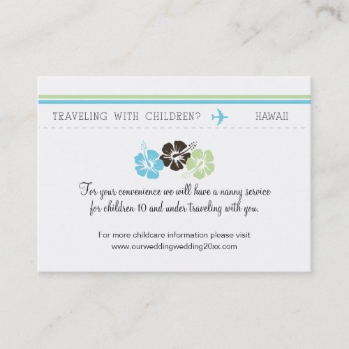 Childcare Card for Wedding Business Card Template