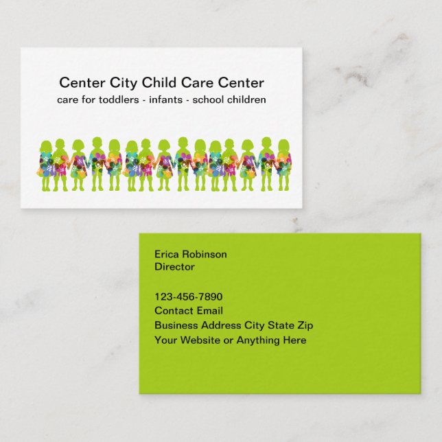 Childcare Center Theme Business Cards  (Front/Back)