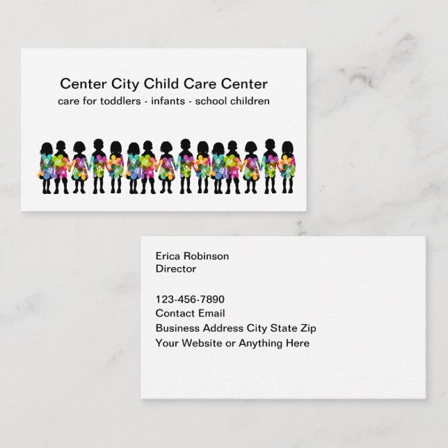Childcare Center Theme Business Cards  (Front/Back)