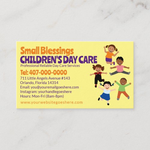 Childcare Daycare Babysitting Services Business Ca Business Card