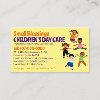 Childcare Daycare Babysitting Services Business Ca Card