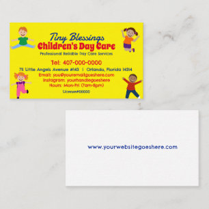 Childcare Daycare Babysitting Services Business Card