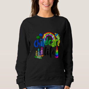 Childcare life daycare puzzle piece crayons and ra sweatshirt