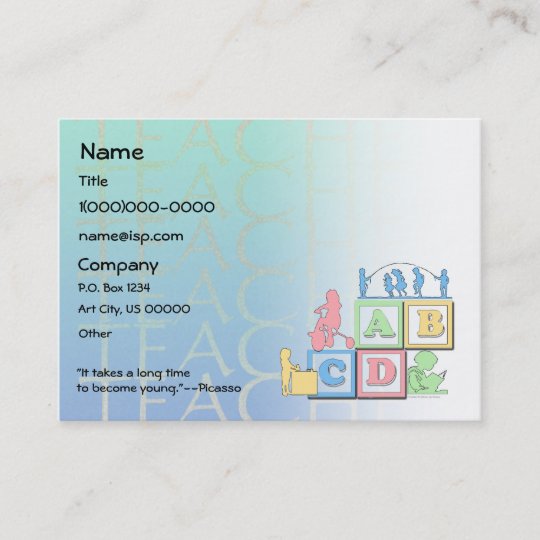 Childcare Preschool Teacher Business Card