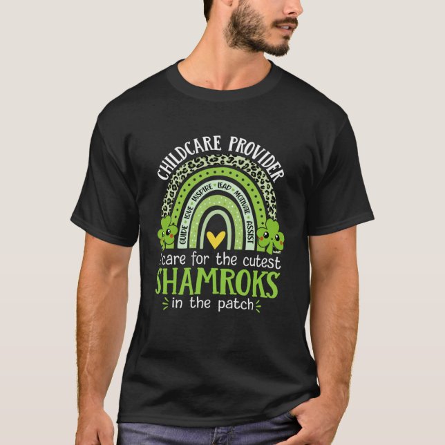 Childcare Provider Cutest Shamrock Caregiver St Pa T-Shirt (Front)