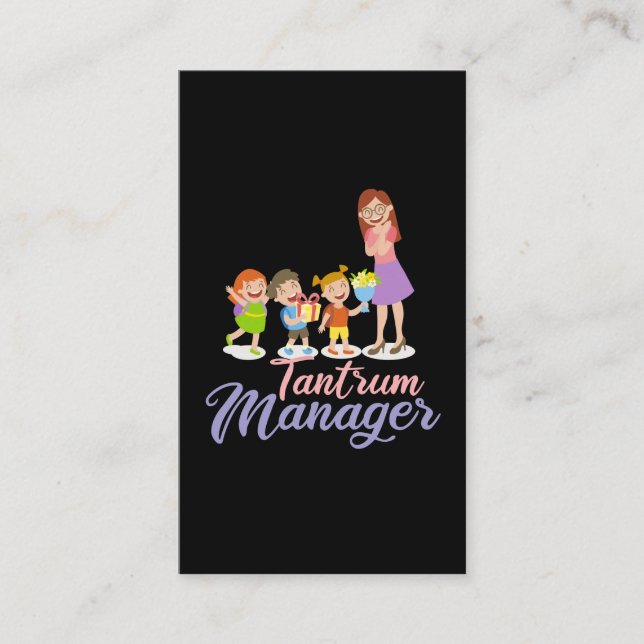 Childcare Provider Educator Tantrum Manager Business Card (Front)