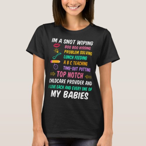 Childcare Provider Kissing Care Childcare Teacher T_Shirt