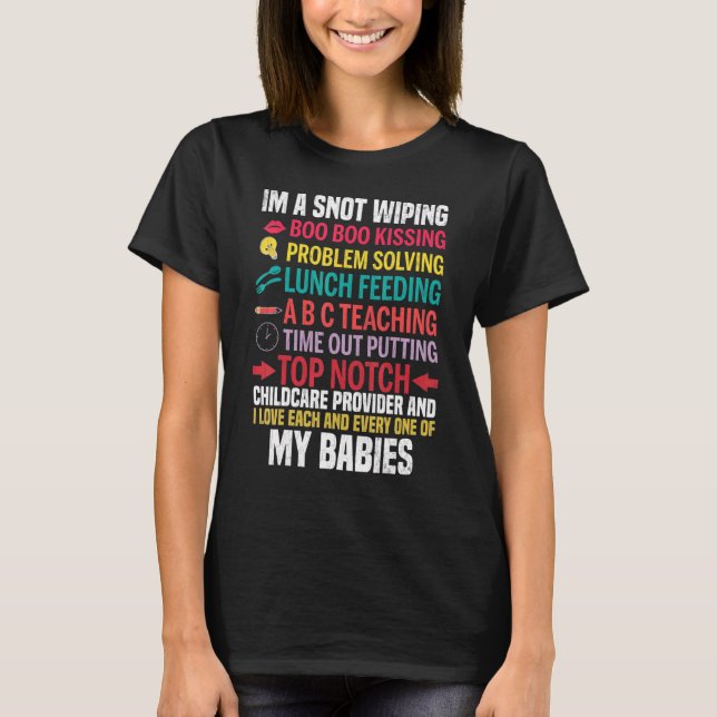 Childcare Provider Love Babies  Daycare Teacher Gr T-Shirt (Front)