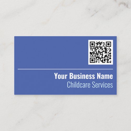 Childcare Services QR Code Business Card