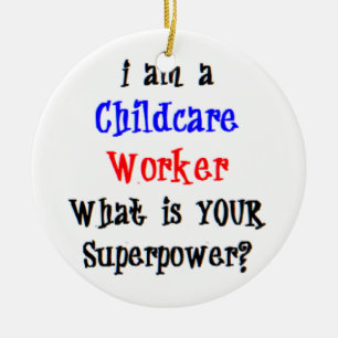 childcare worker ceramic ornament
