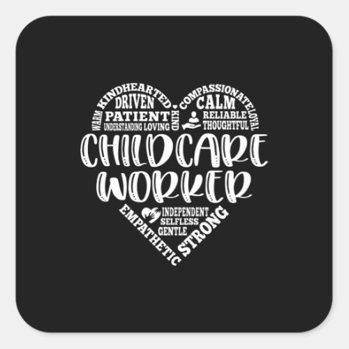 Childcare worker child care provider square sticker