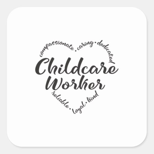 Childcare worker child care provider square sticker