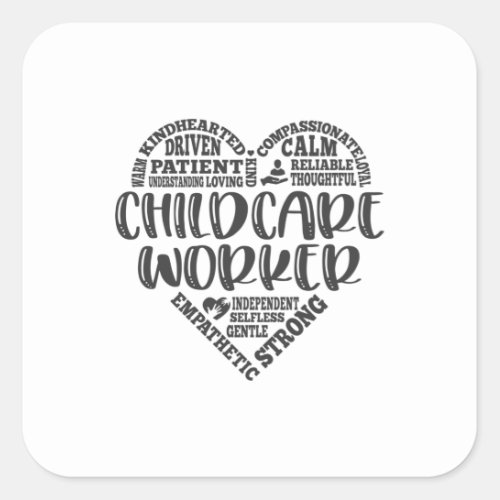 Childcare worker child care provider square sticker