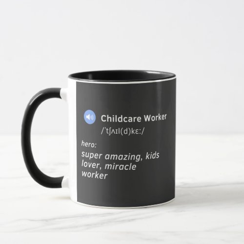 Childcare worker defenition funny gift idea mug