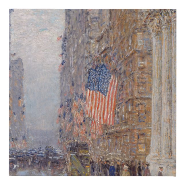 Childe Hassam - Flags On The Waldorf Faux Canvas Print (Front)