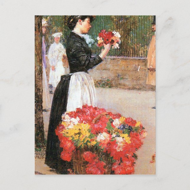 Childe Hassam - Flower girl Postcard (Front)