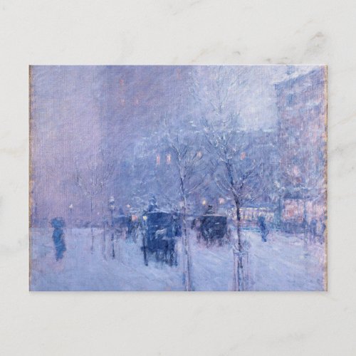 Childe Hassam _ Late Afternoon New York Winter Holiday Postcard