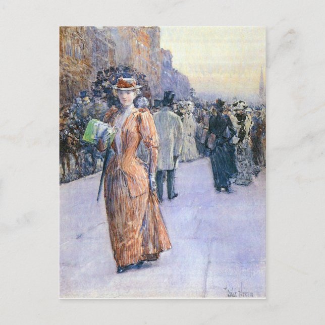 Childe Hassam - New York street scene Postcard (Front)