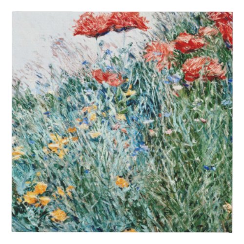 Childe Hassam _ Poppies Appledore Faux Canvas Print