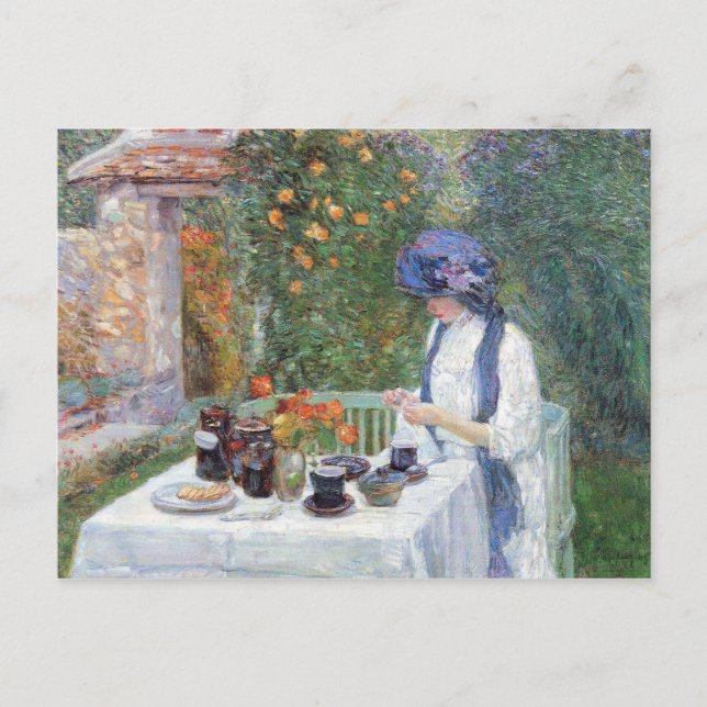 Childe Hassam - The Terre-Cuits Tea Set Postcard (Front)