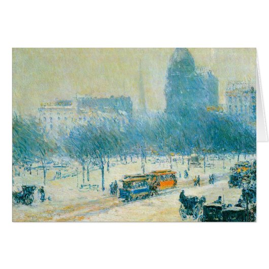 Childe Hassam - Winter in Union Square Cards (Front Horizontal)