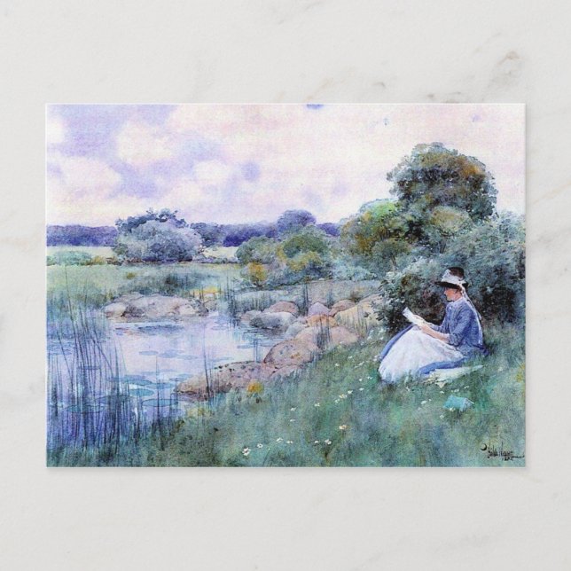 Childe Hassam - Woman reading Postcard (Front)