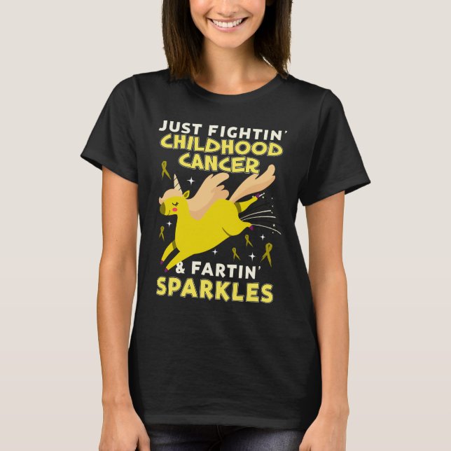 childhood appendix cancer unicorn farting sparkles T-Shirt (Front)