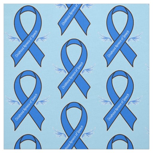 Childhood Apraxia of Speech Ribbon with Wings Fabric