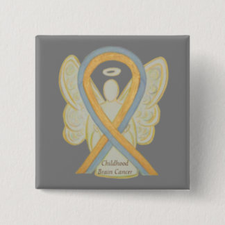 Childhood Brain Cancer Angel Awareness Ribbon Pins