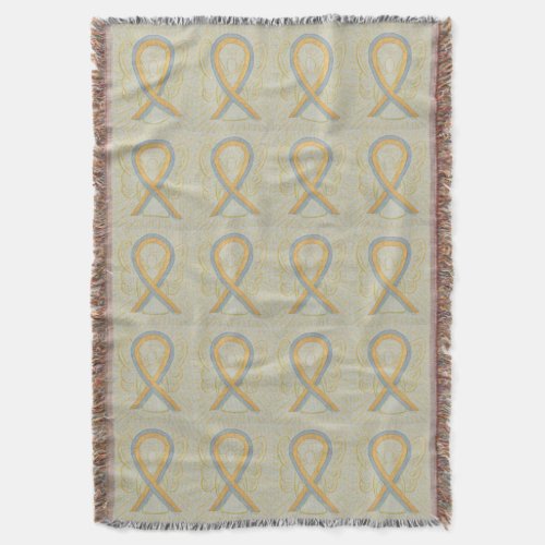 Childhood Brain Cancer Ribbon Throw Blankets