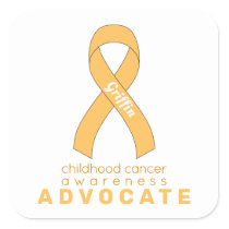 Childhood Cancer Advocate White Square Sticker