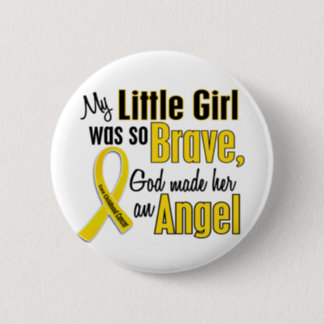 Childhood Cancer ANGEL 1 Little Girl Pinback Button