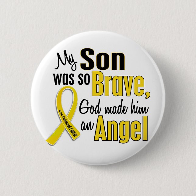 Childhood Cancer ANGEL 1 Son Button (Front)