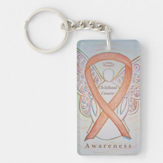 Childhood Cancer Angel Awareness Ribbon Keychain