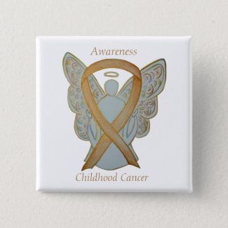 Childhood Cancer Angel Gold Awareness Ribbon Pins
