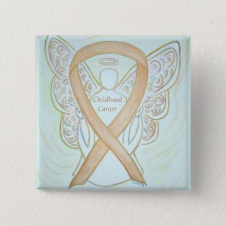 Childhood Cancer Angel Gold Awareness Ribbon Pins