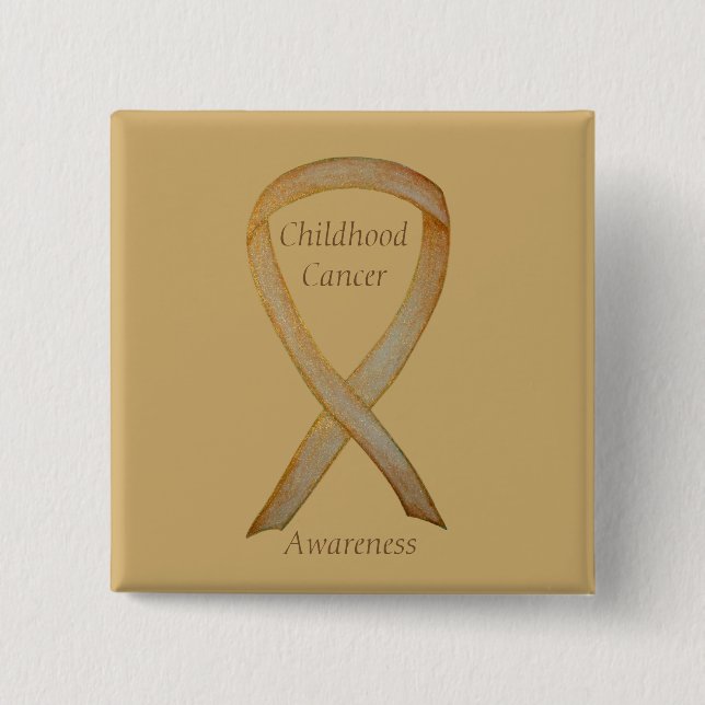 Childhood Cancer Angel Gold Awareness Ribbon Pins (Front)