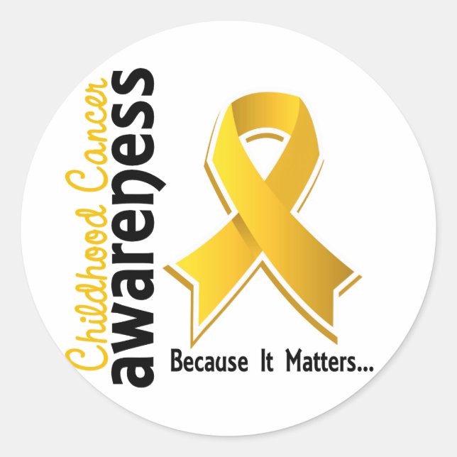 Childhood Cancer Awareness 5 Classic Round Sticker (Front)