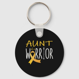 Childhood cancer awareness Aunt of a warrior 1 Keychain