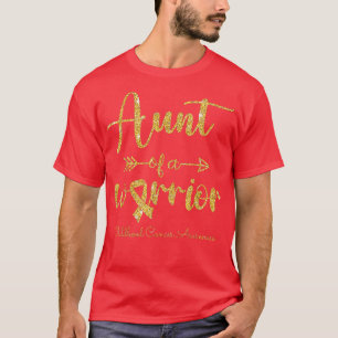 Childhood Cancer Awareness Aunt Of A Warrior 233 T-Shirt