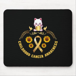 childhood cancer awareness beautiful cat gold canc mouse pad