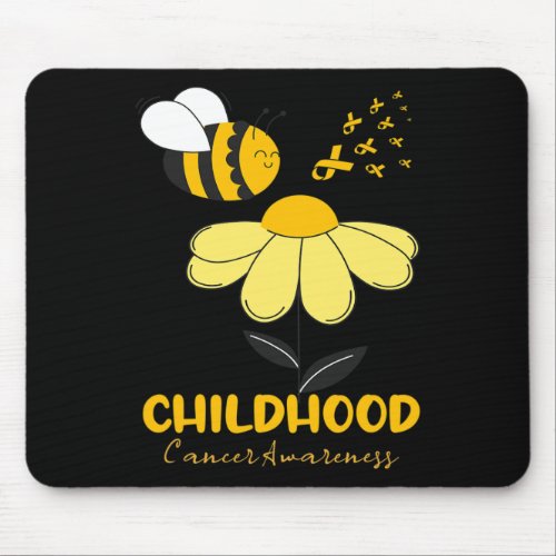 Childhood Cancer Awareness Bee Ribbon for Man Woma Mouse Pad