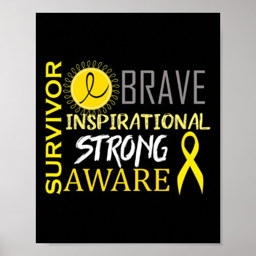 Childhood Cancer Awareness Brave Survivor  Poster