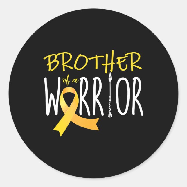 Childhood cancer awareness Brother of a warrior 1 Classic Round Sticker (Front)