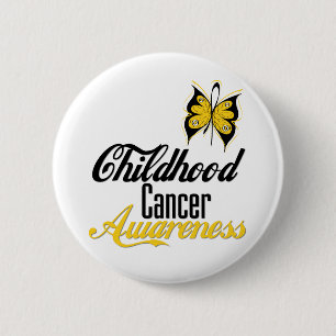Childhood Cancer Awareness Butterfly Pinback Button